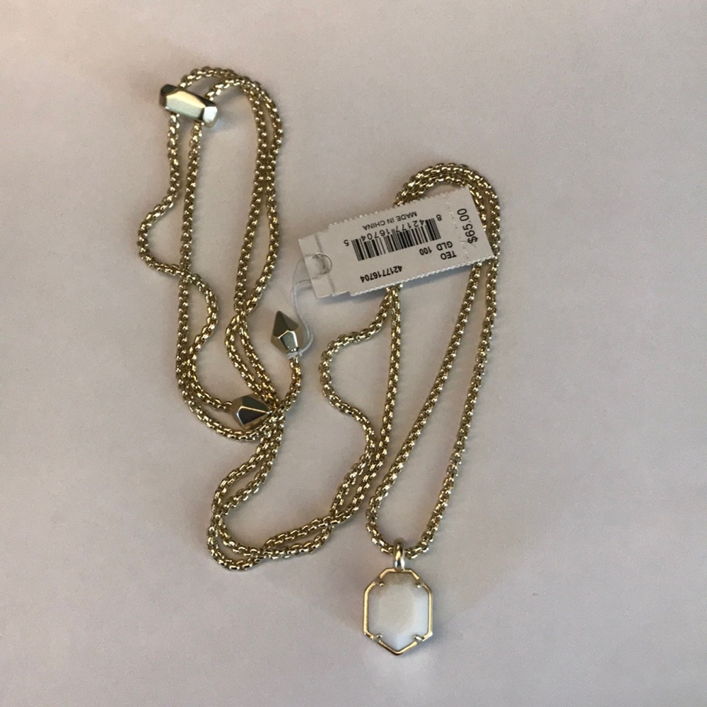 NWT Kendra Scott gold white teo necklace